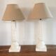 Feet of carved Alabaster column lamp