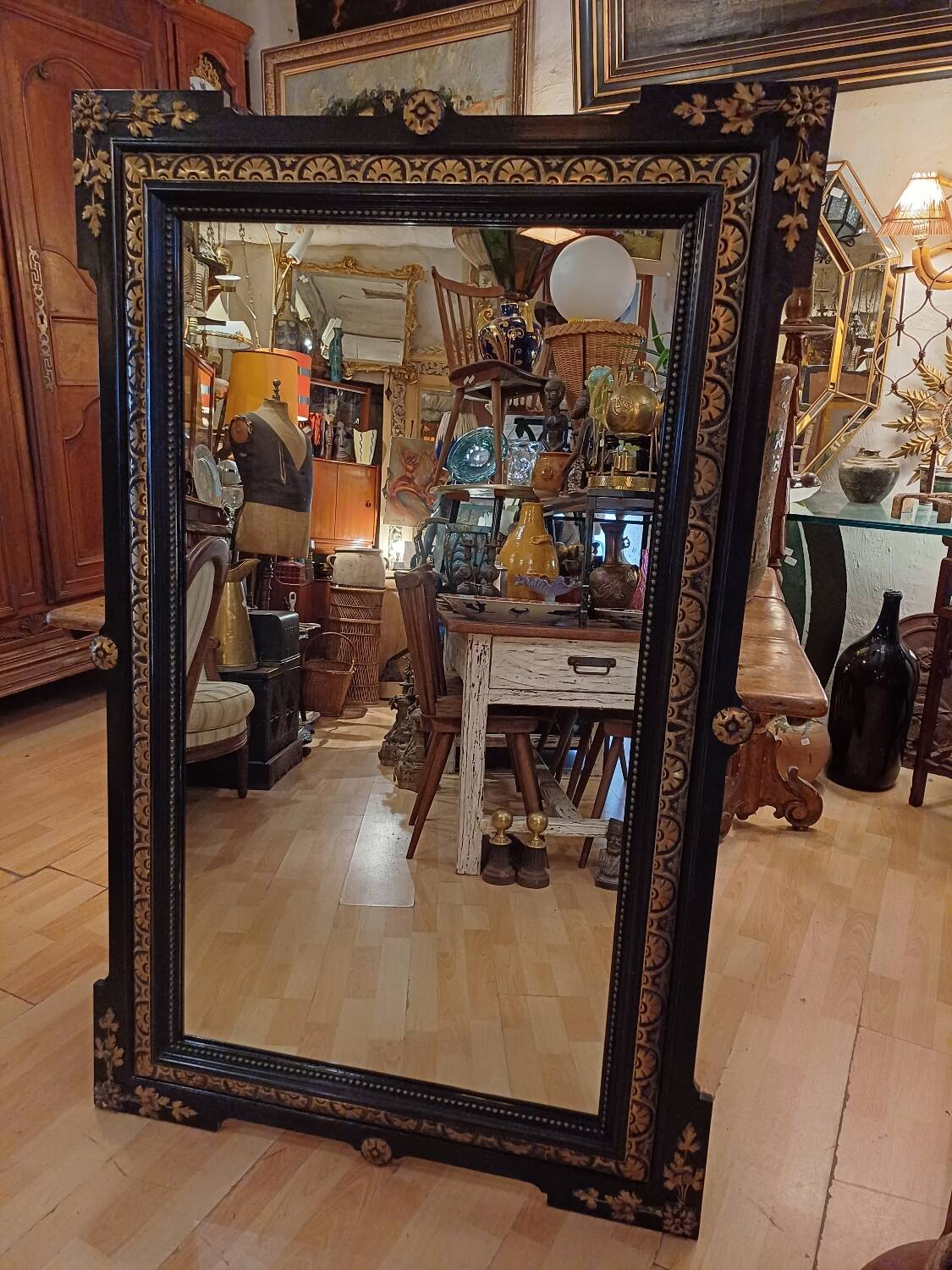 Large mirror from the Napoleon 3rd period, 19th century. 1.51 m/ 96 cm