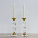 Set of 2 lucite twisted candle sticks, 1970’s