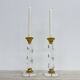 2 bougeoirs en lucite torsadée, années 1970