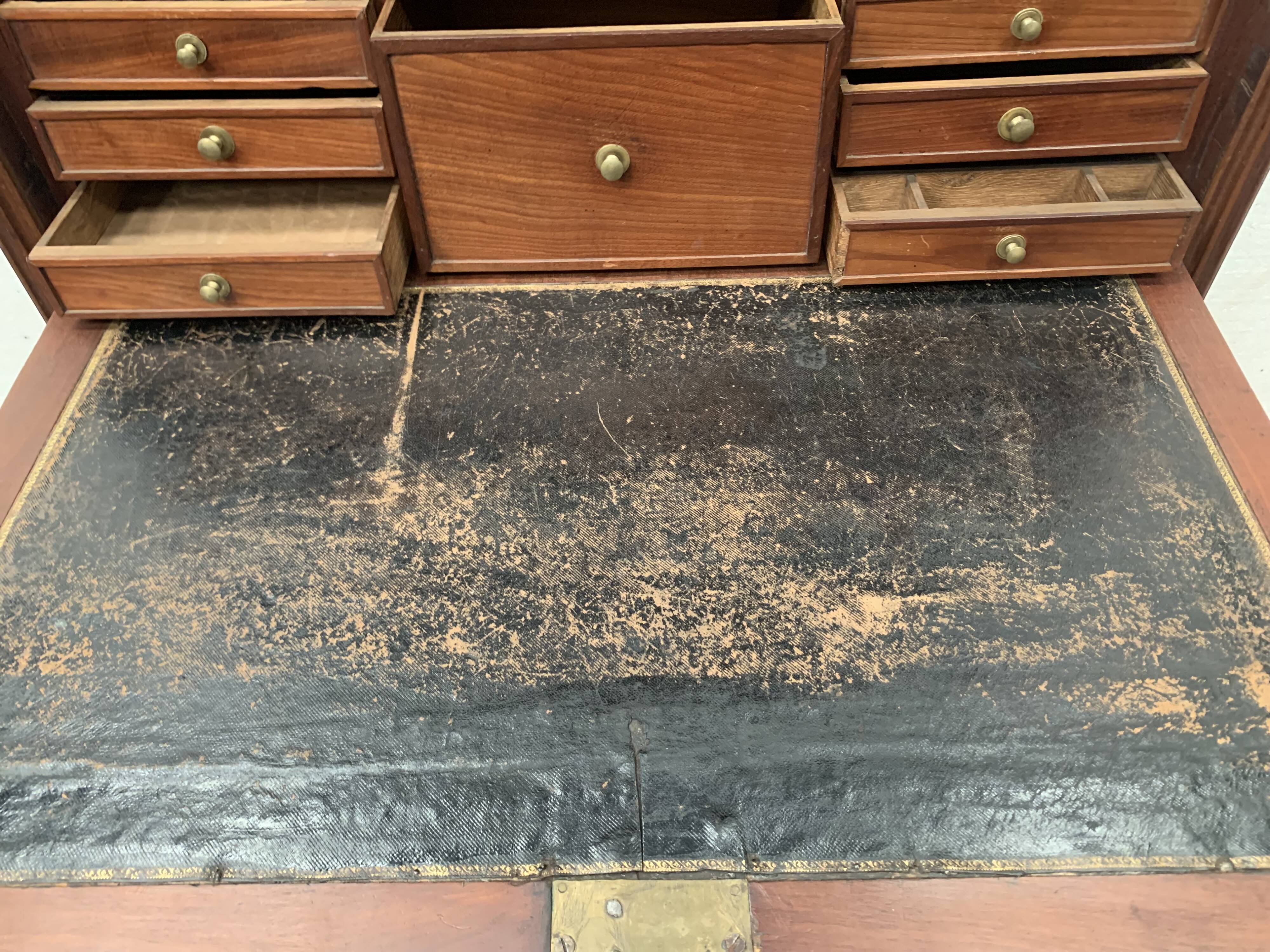 Secretary Louis XVI in mahogany Top of veined gray marble XIX century