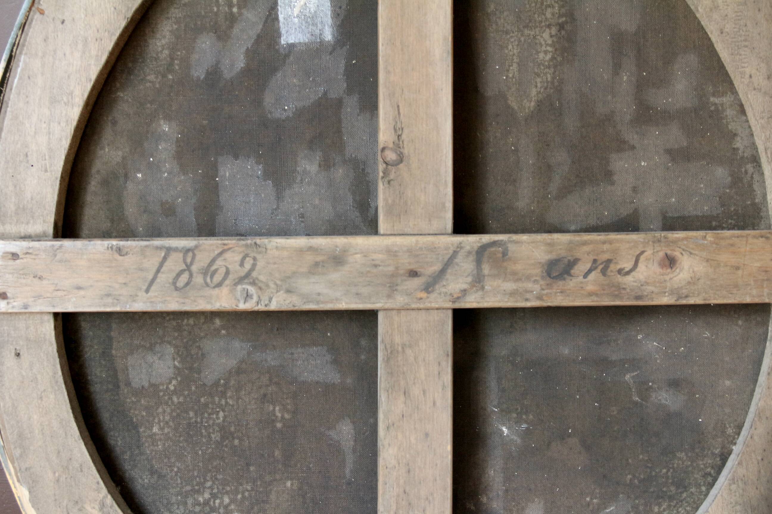 Painting: LETOURNELLE (19th century). Portrait of a schoolgirl. 1862.