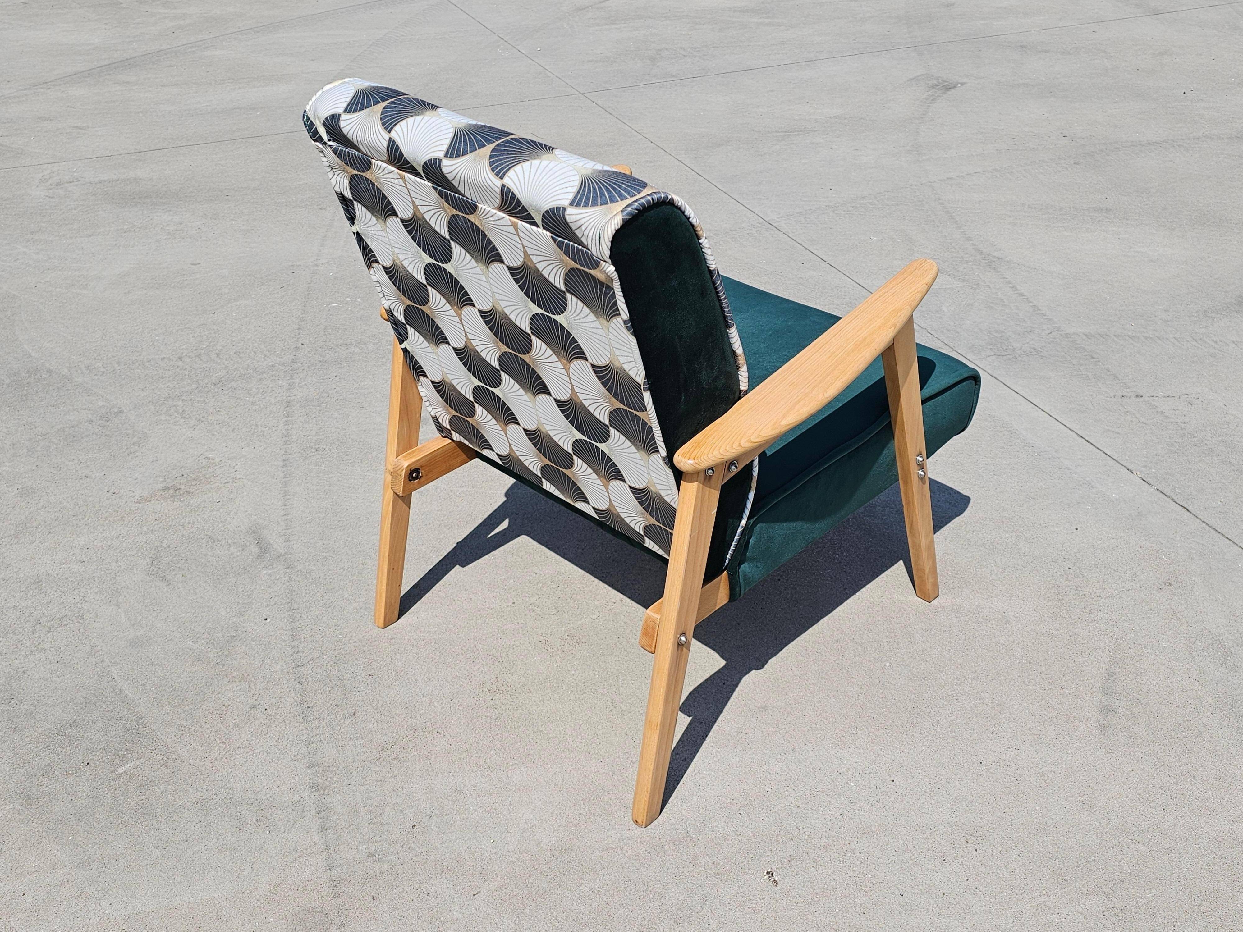 Paire de fauteuils Mid-Century Modern retapissés années 1960