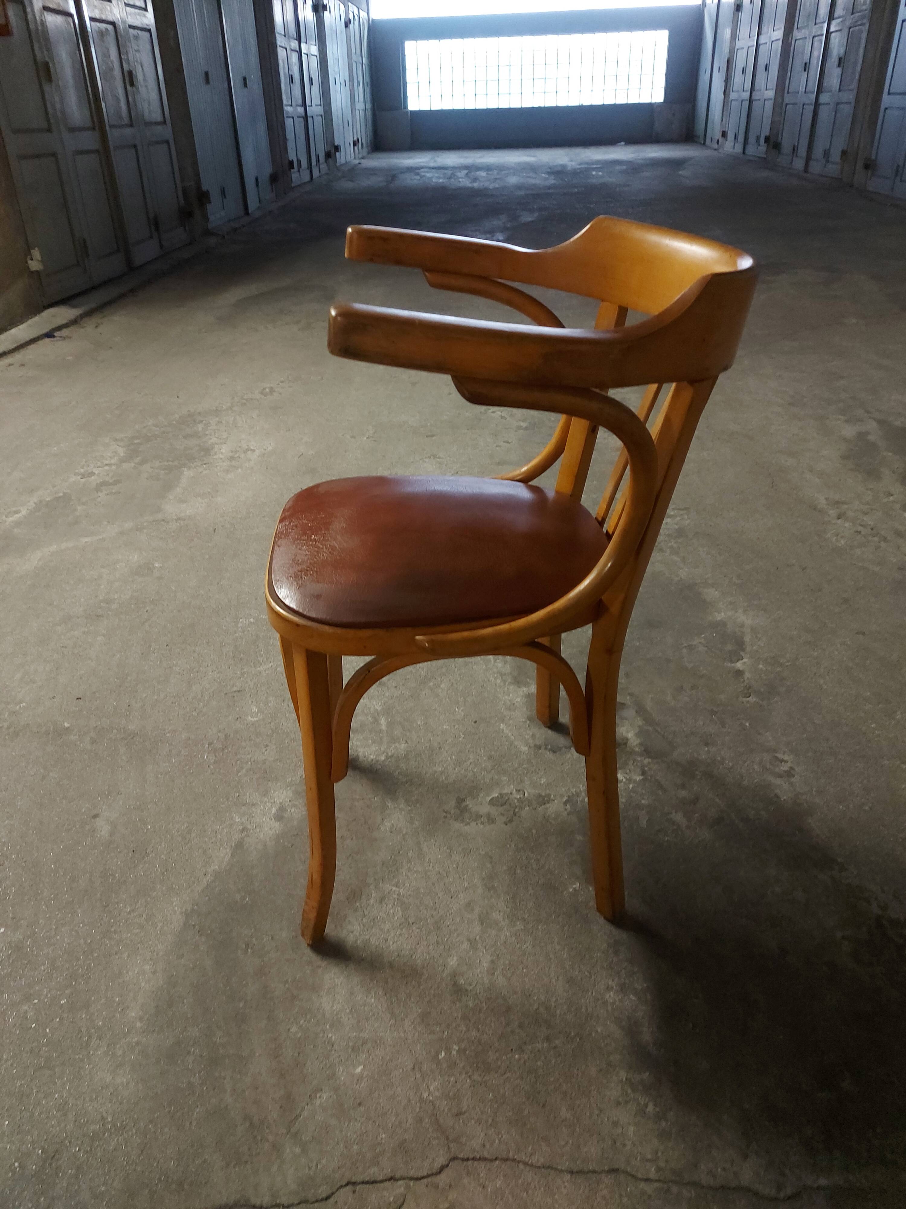 Fauteuil vintage en bois Baumann
