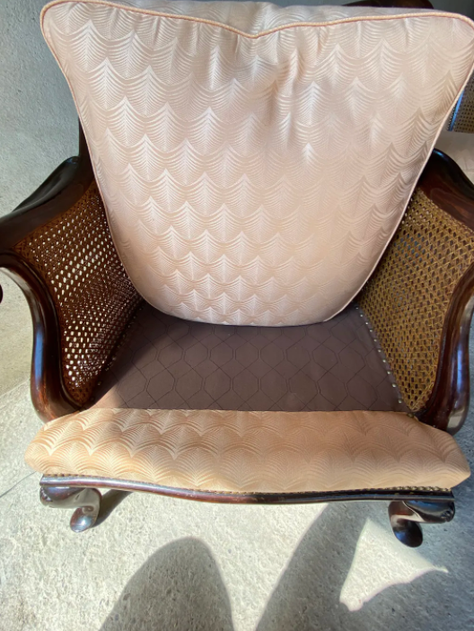 Pair of vintage 1940 canned armchairs