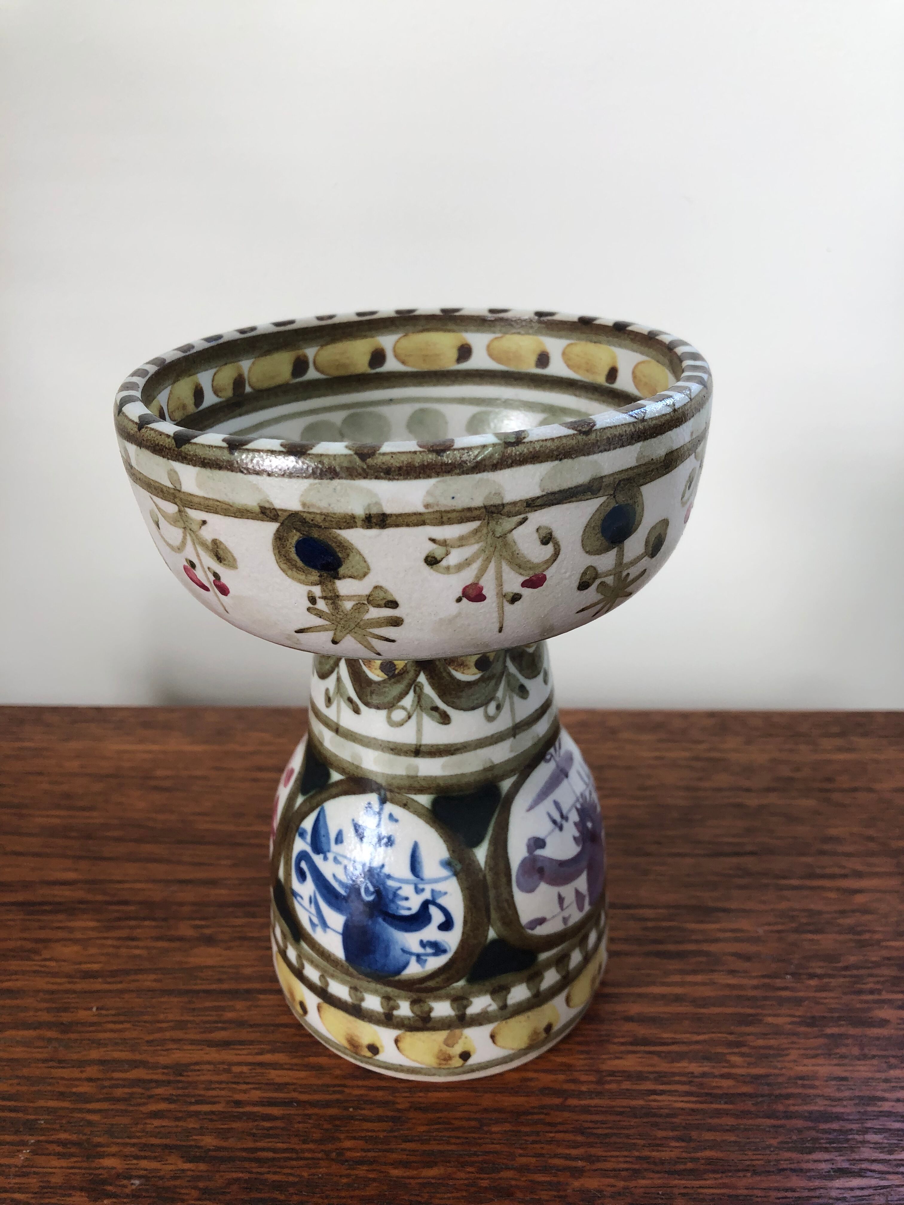 Quimper earthenware candle holder