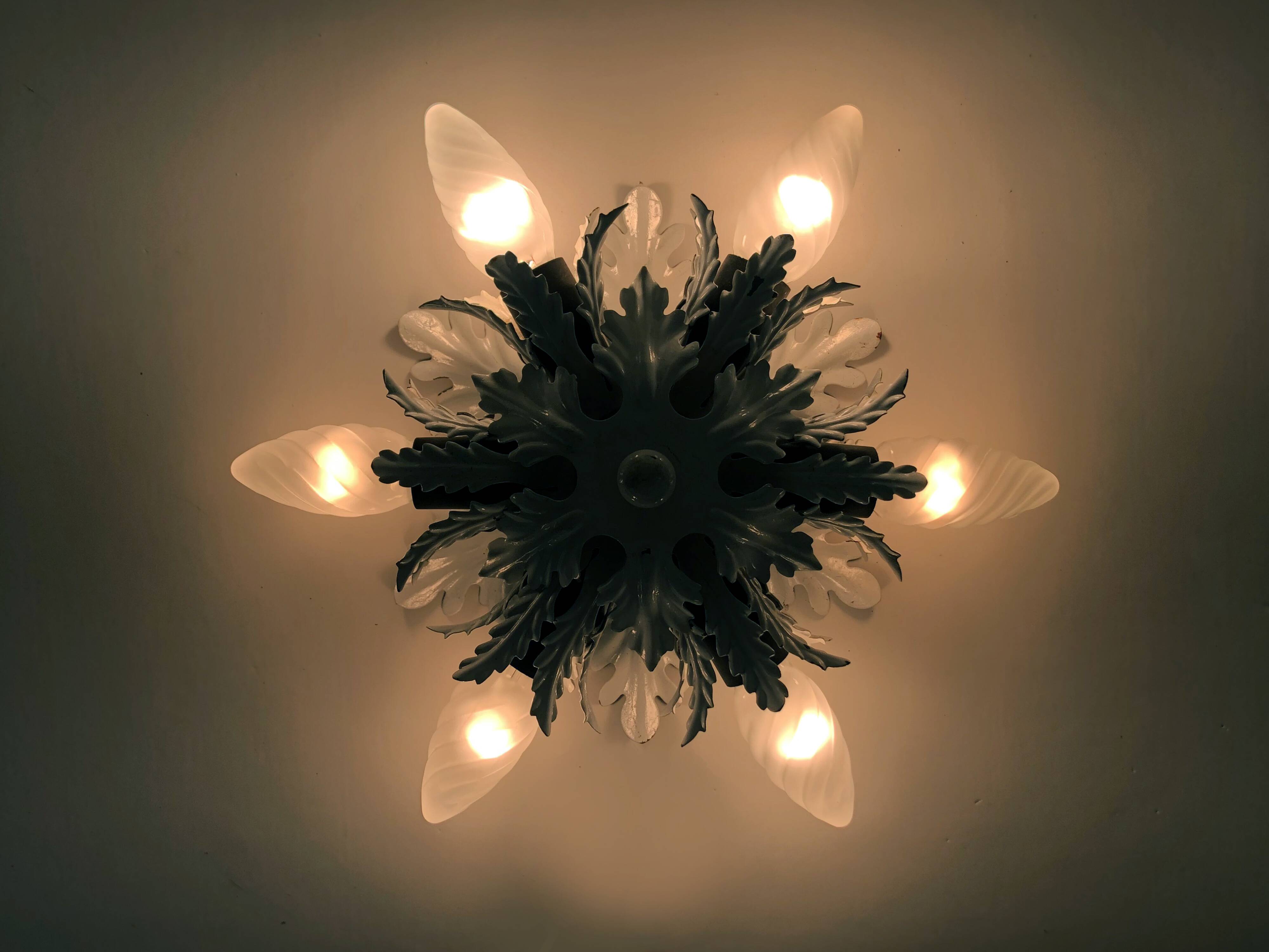 Banci Firenze wall or ceiling light with 6 lights, Italy, 1950s