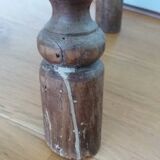 Upcycled brutalist stool, side table, bedside table in solid oak