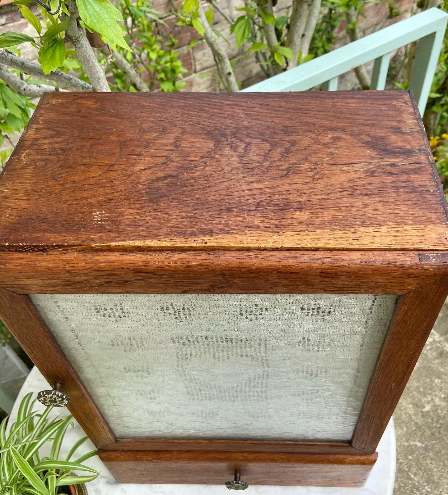 1950 vintage pharmacy or toilet cabinet in waxed wood