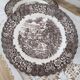 Set of 5 flat plates in English Iron Earth country decoration brown marli floral