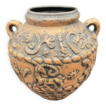 Vintage Jasba ceramic vase with reliefs of fantastic animals – All