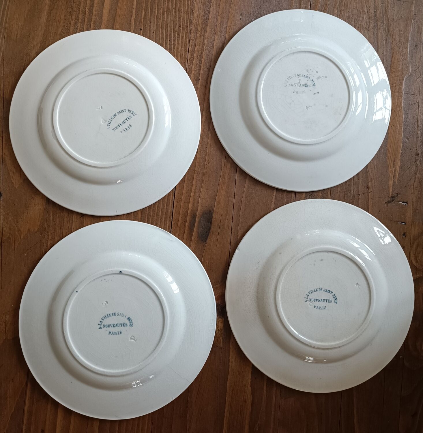 4 plates iron earth Gien model Ducks