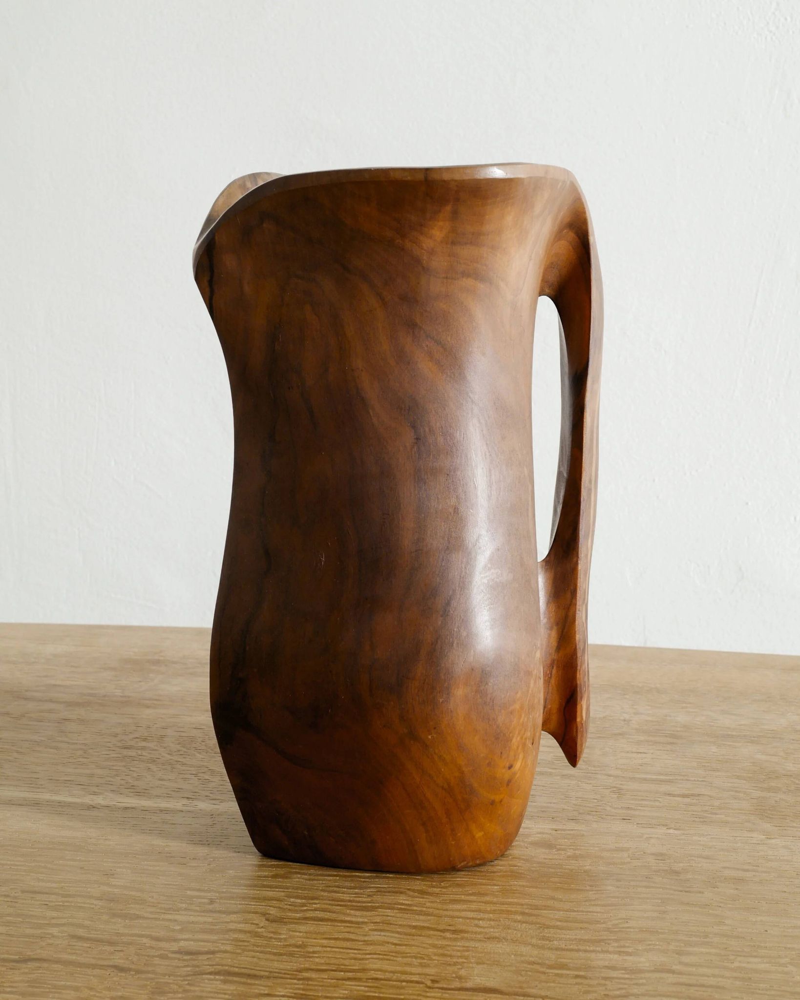 French Sculptural Wooden Pitcher Attr. to Alexandre Noll, 1960s