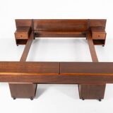 Mid-Century Modern Bed with Nightstands by Fabio Lenci for Bernini, Italy, 1970s