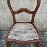 Chaise ancienne, restaurée, assise corde, fin XIXème s.