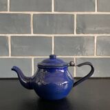Mini théière bleue en tôle émaillée