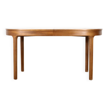 Table extensible oblongue Nathan en teck, style Midcentury. Vintage moderne