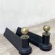 Chenets neoclassical cast iron and brass