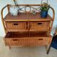 Commode vintage en rotin 4 tiroirs-esprit bohème-bord de mer
