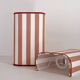 Pair of terracotta striped fabric wall sconces