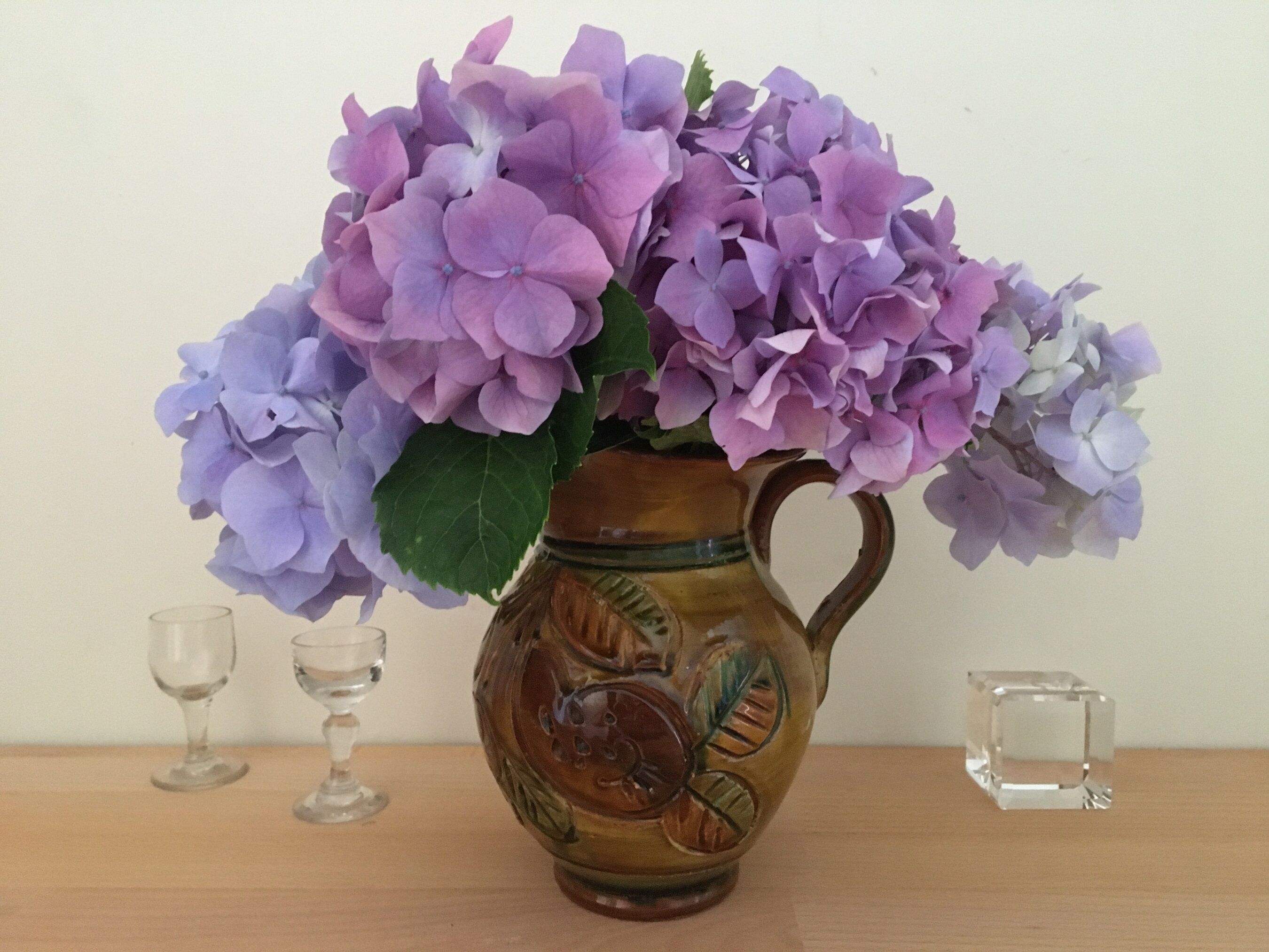 Vintage Pitcher Vase In The Colors of Autumn Ceramic