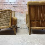 pair of 1960" cannage armchair