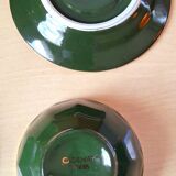 Set of green and gold apilco bistro cups