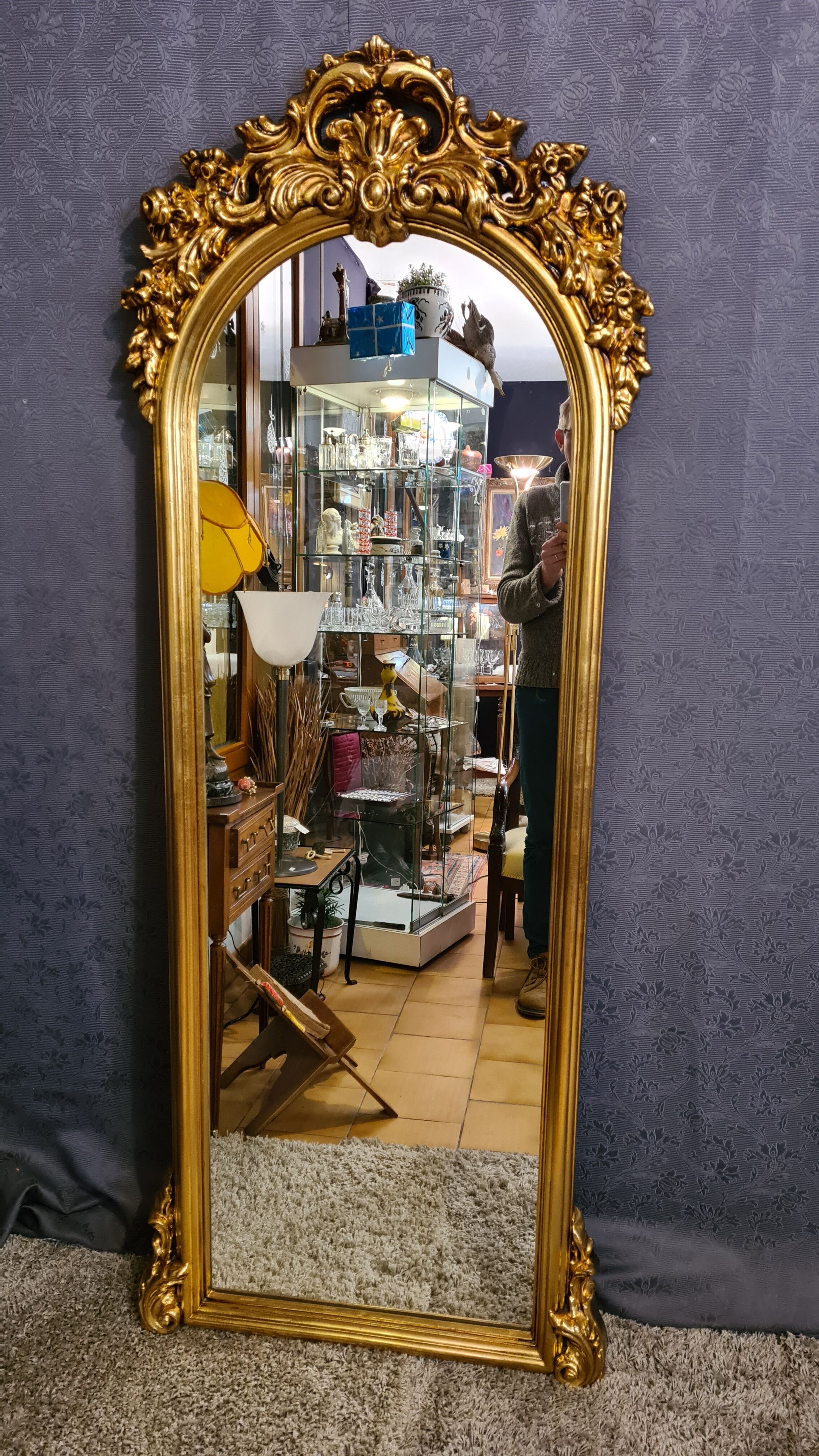 Golden vintage mirror - 180x68cm