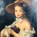 Painting: Oil on canvas: Portrait of a young woman