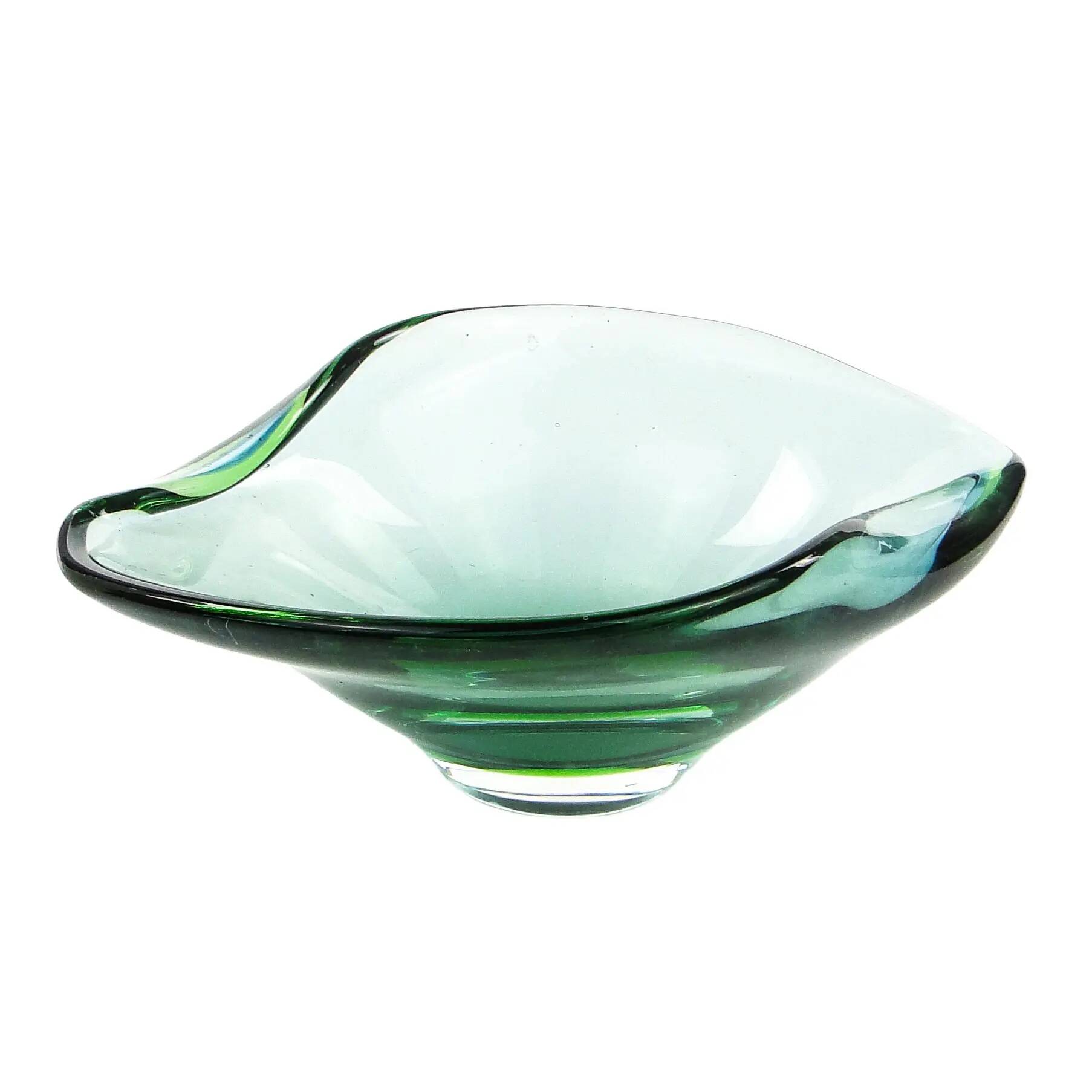 Mid-century modern decorative bowl, glass, Val Saint Lambert, Belgium, 1950s
