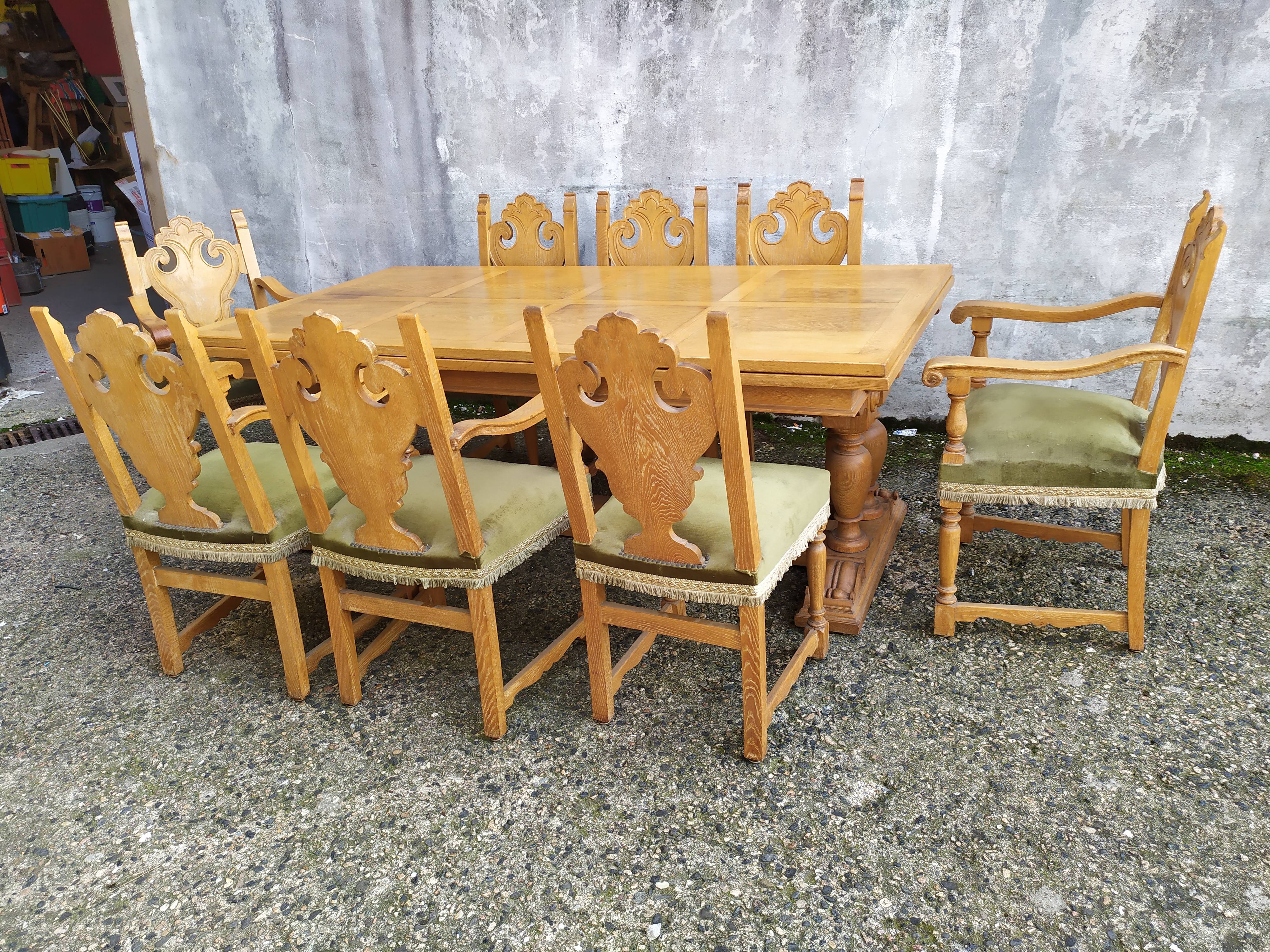 8 ceruse oak style chairs