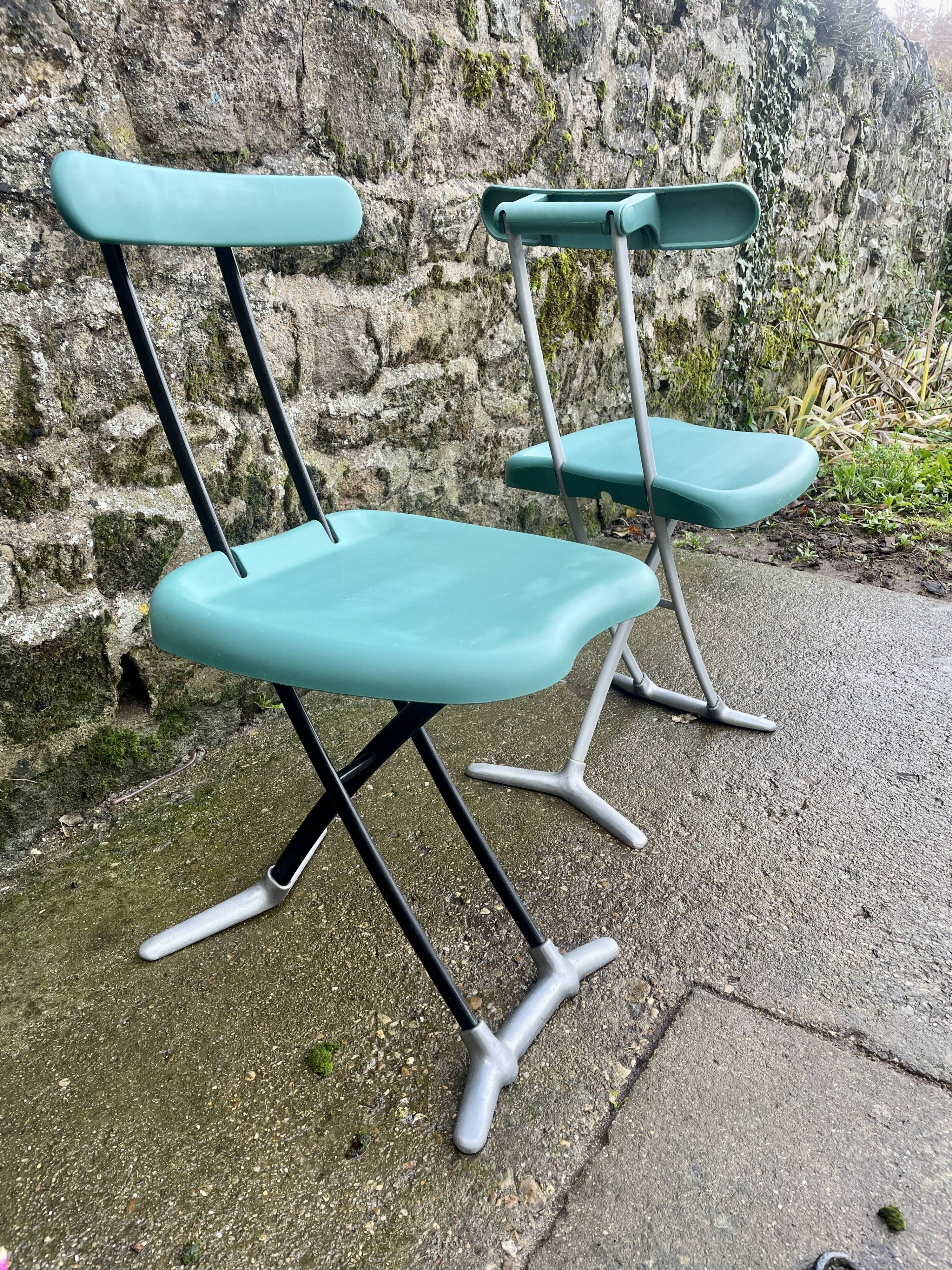 Set of 2 folding chairs Rondine by Toshiyuki Kita for Magis Italy.