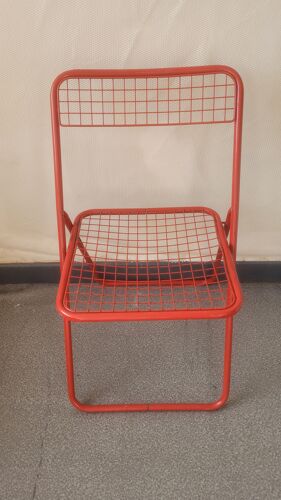 Chaise pliante Ted Net en metal rouge