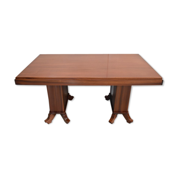 Table rectangulaire en acajou massif et plaqué 1930/1940