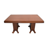 Rectangular table in solid mahogany and plated 1930/1940