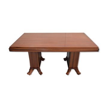 Table rectangulaire en acajou massif et plaqué 1930/1940