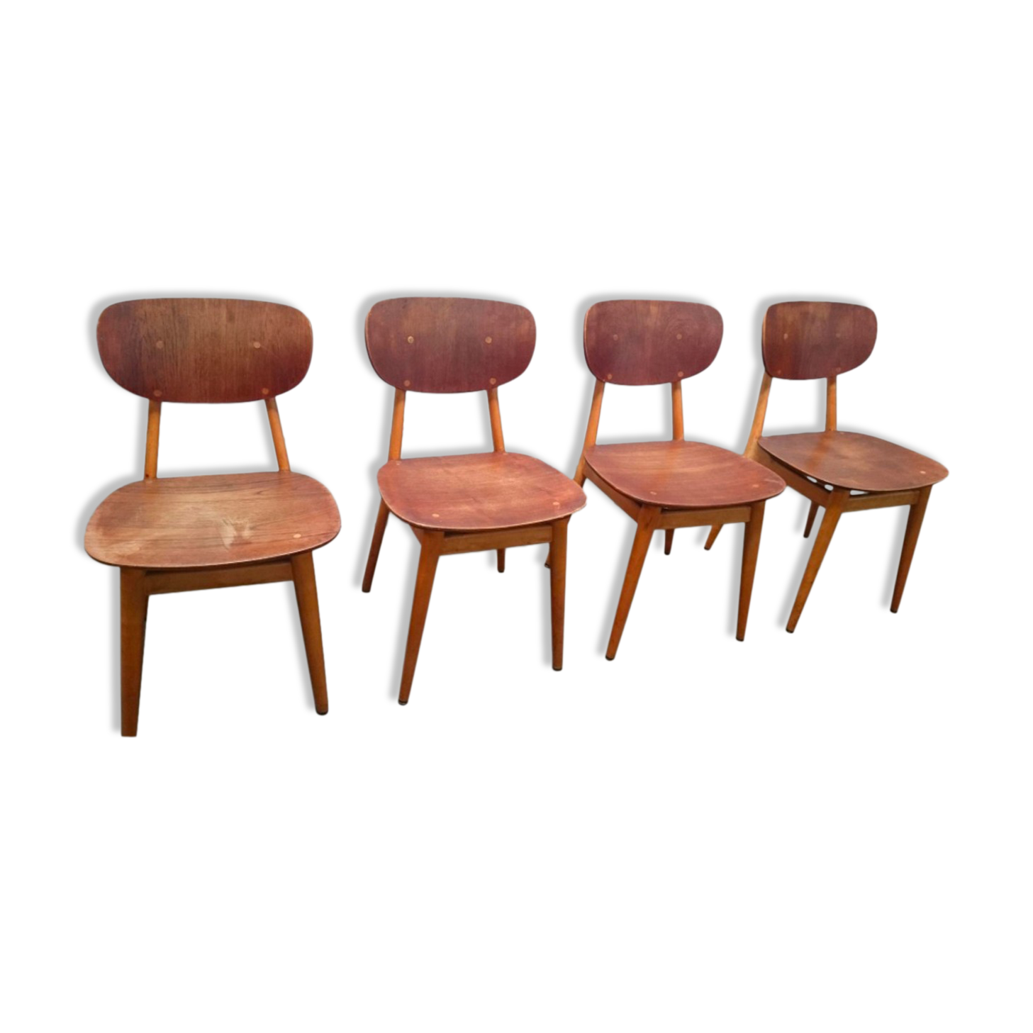 Set of 4 sb13 lounge chairs & table by cees braakman for pastoe, 1950 s,.