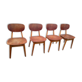 Set of 4 sb13 lounge chairs & table by cees braakman for pastoe, 1950 s,.