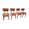 Set de 4 chaises de salon sb13 & table par cees braakman pour pastoe, 1950s,