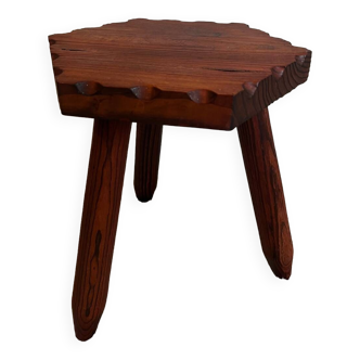 Tabouret tripode bois esprit chalet montagne