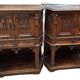 Pair of Gothic style cabinets in dark oak from the 19th century.