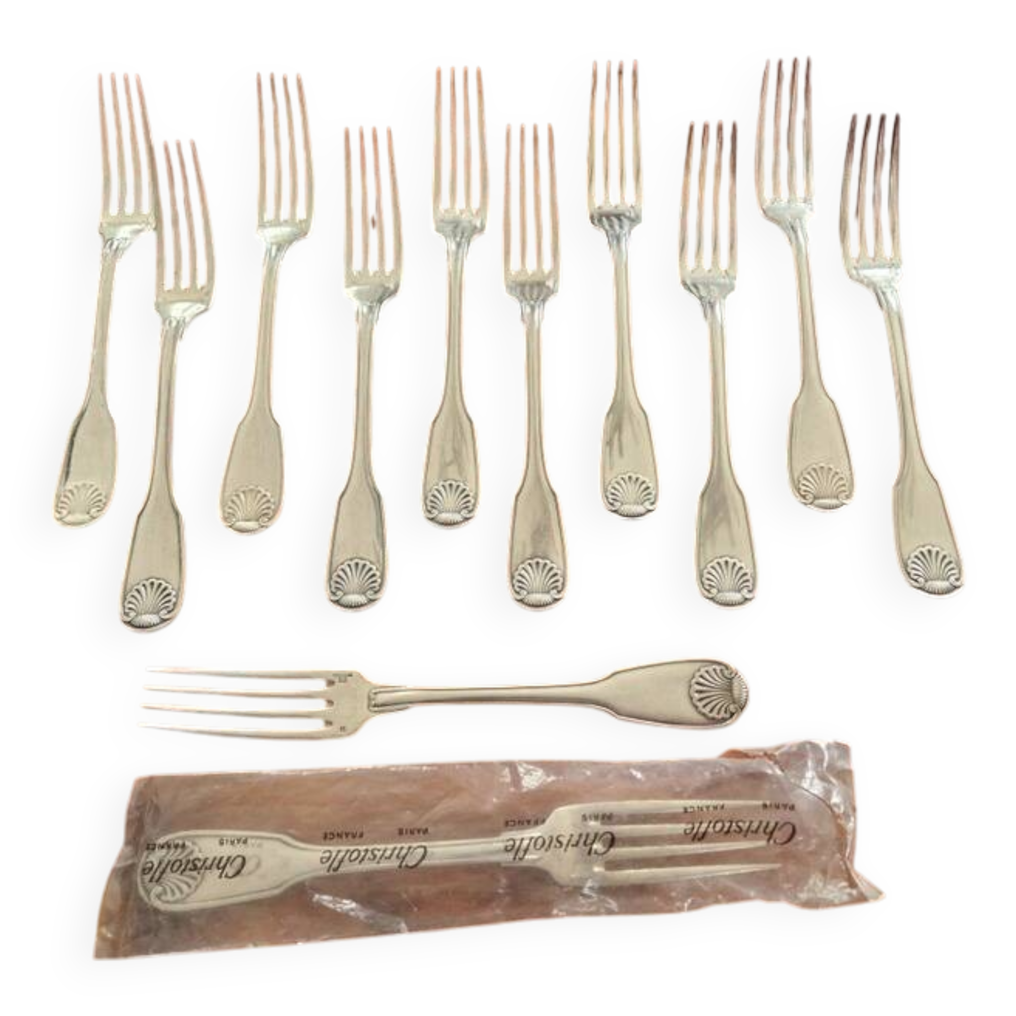 Christofle, Paris - Set of 12 table forks - Vendôme model