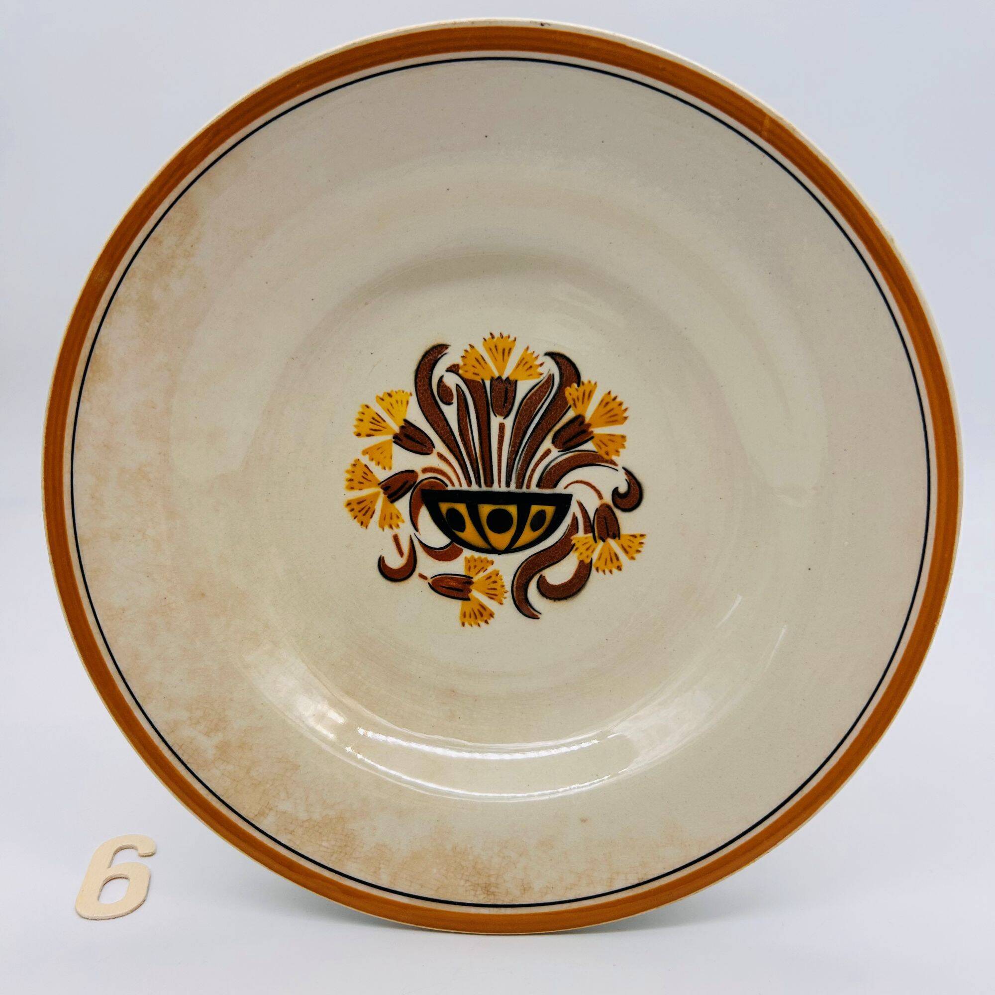 6 Deep Plates, Creil and Montereau – Pansy Model.