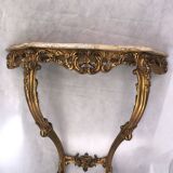 Louis XV style gilded wood and marble console