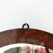 Miroir mural ovale avec cadre en hêtre, Italie