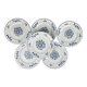 Set of 6 Blue Flowers dessert plates, KG Lunéville