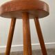 Tabouret tripode vintage en pin massif