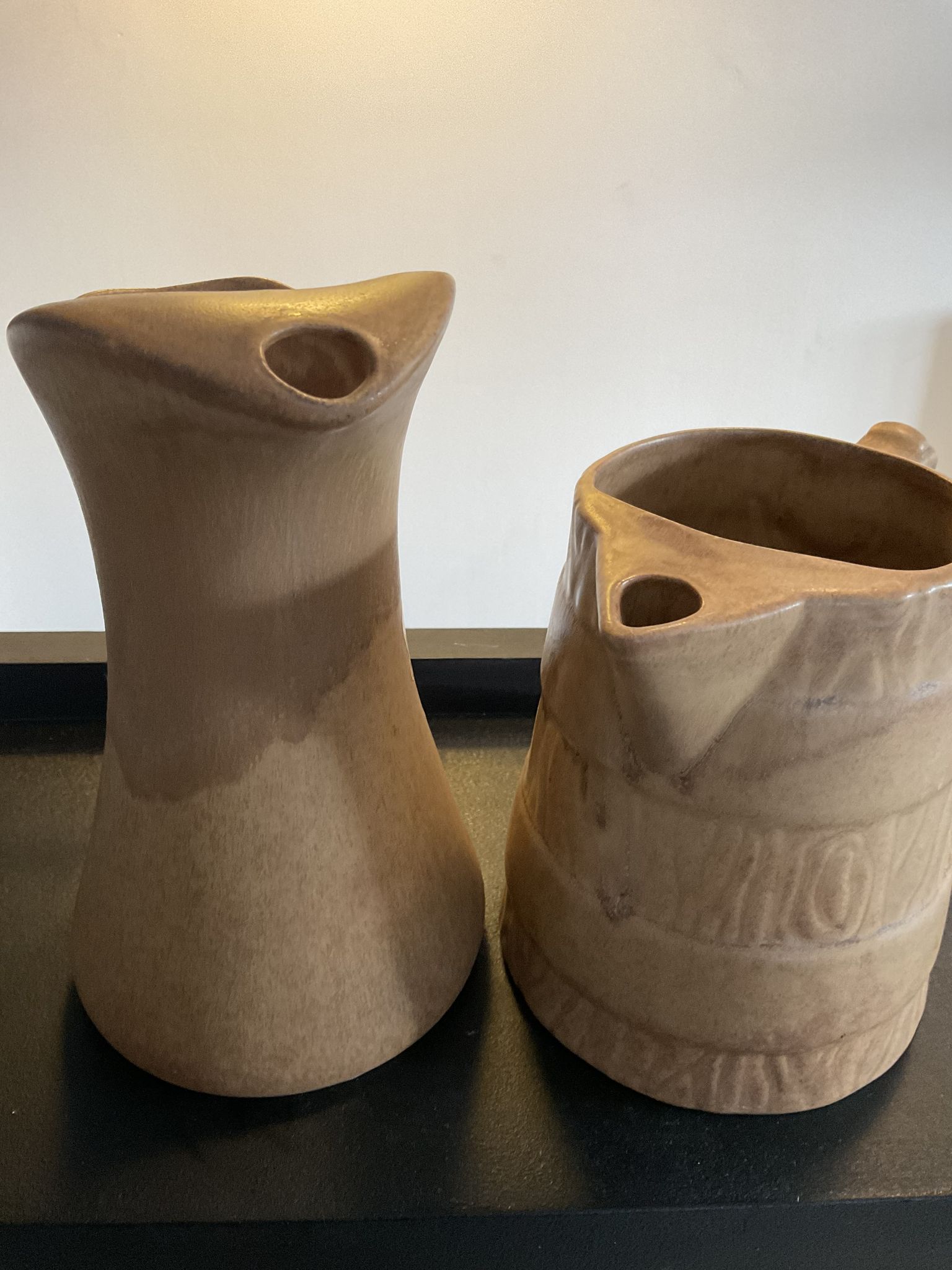 Vintage stoneware jug duo