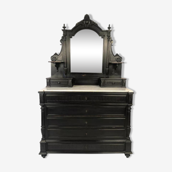 Commode psyché en bois noirci Napoléon III