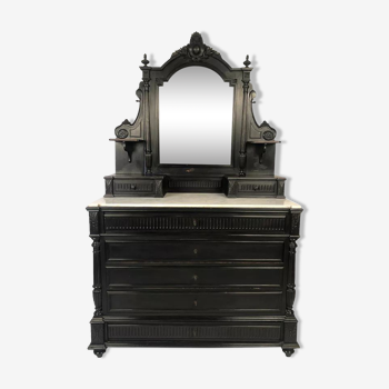 Psyche chest of drawers in blackened wood Napoleon III